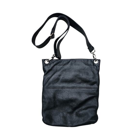 MARGOT Black Soft Leather Crossbody with Removable Straps 2 outside zip pockets - Picture 2 of 8